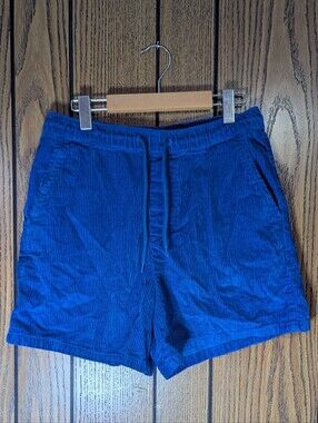 Men's ASOS Blue Corduroy Drawstring Shorts Size Small Like New